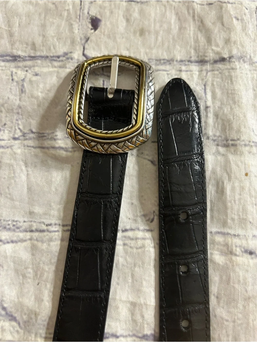 BRIGHTON CLASSICS AND REVERSIBLE BLACK & BROWN CROC EMBELLISHED BUCKLES BELTS S